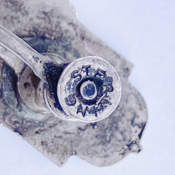 VTG Sterling Silver Guilloche Enamel Rose Screwback Earrings Mid Century 1940s - Picture 10 of 14